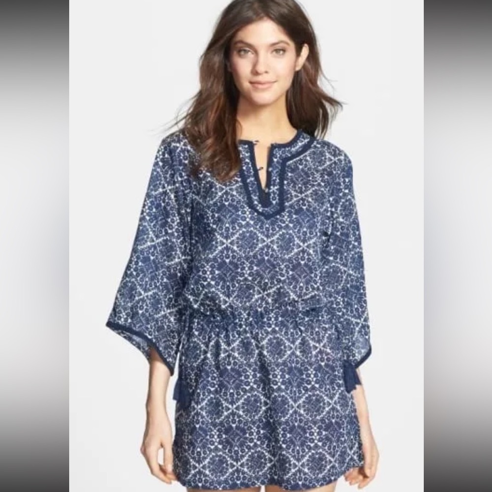Tory Burch Navy and White Patterned Dress - Picture 4 of 15